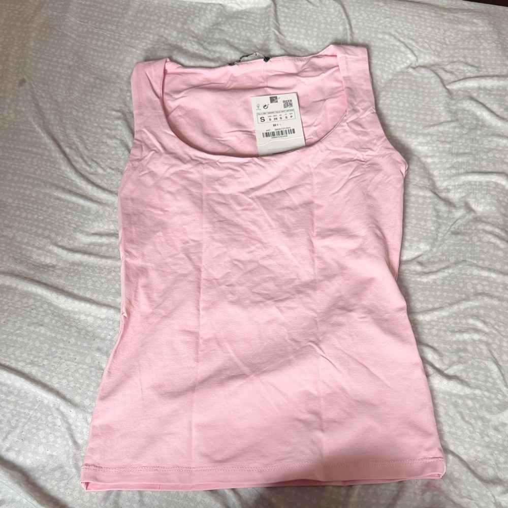 Zara Light Pink Scoop Neck Tank Top